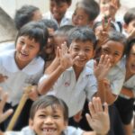 children, school, laughing